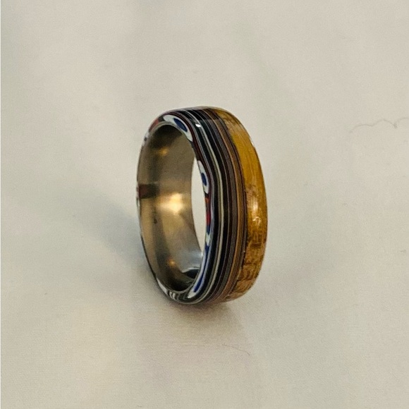 Fordite and Bourbon Barrel Ring - Picture 2 of 4